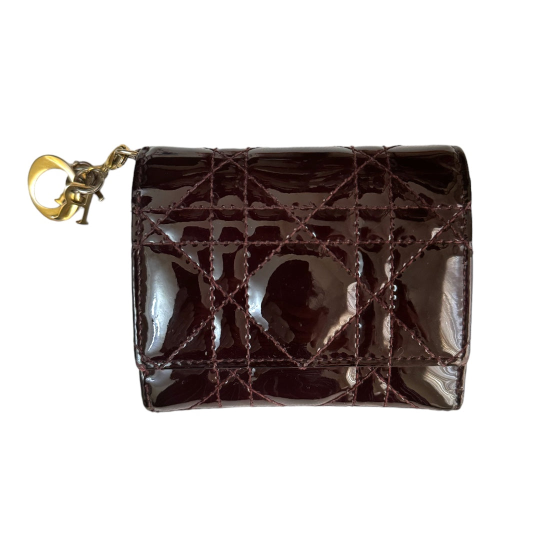 Lady Dior Patent Leather Compact Wallet