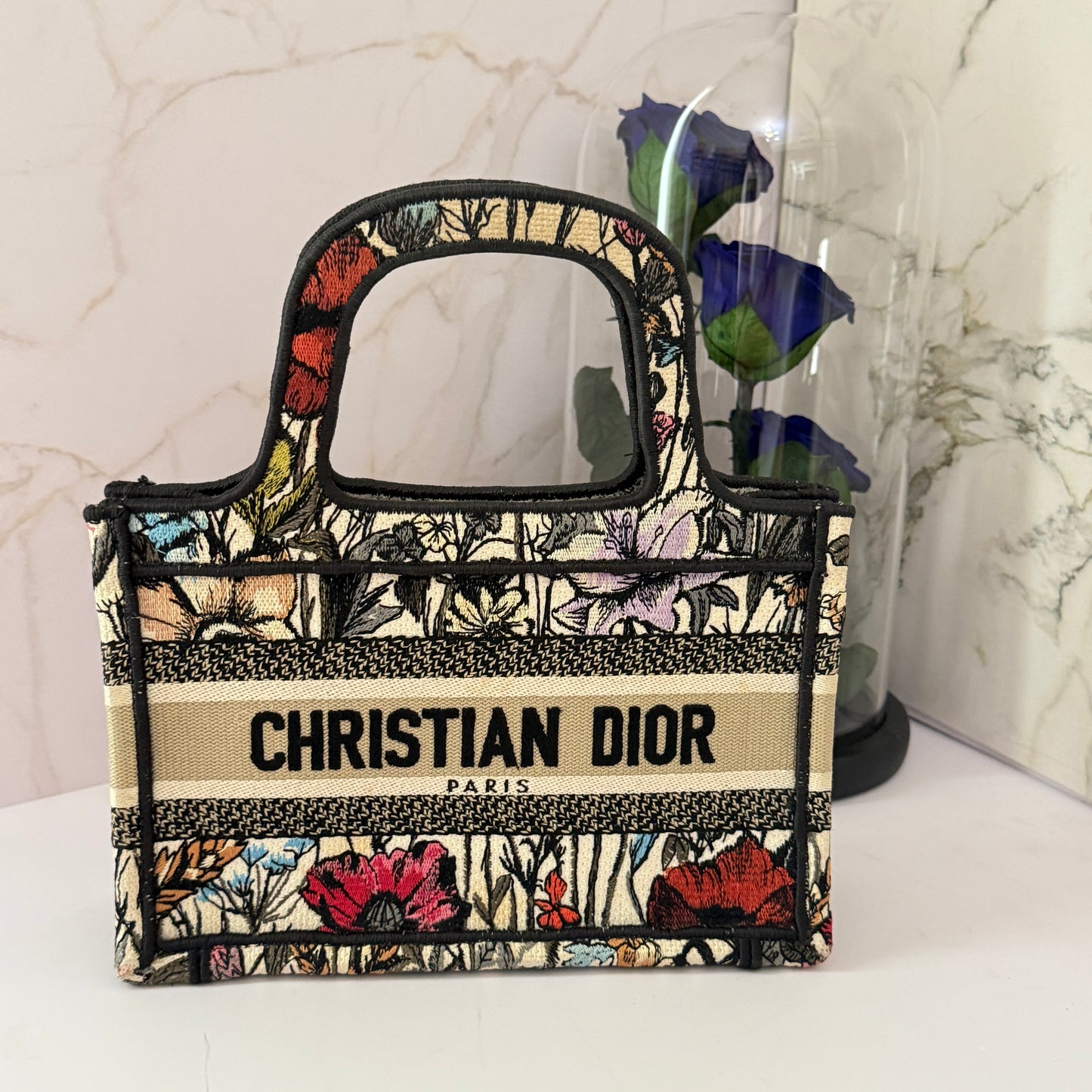Christian Dior Mini Book Tote Floral