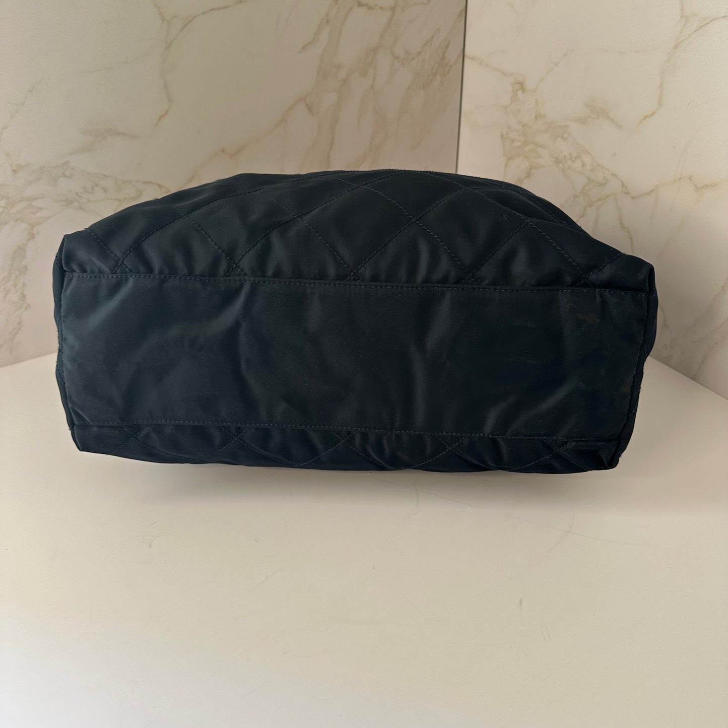 Prada Impuntu Chain Shoulder Bag Navy