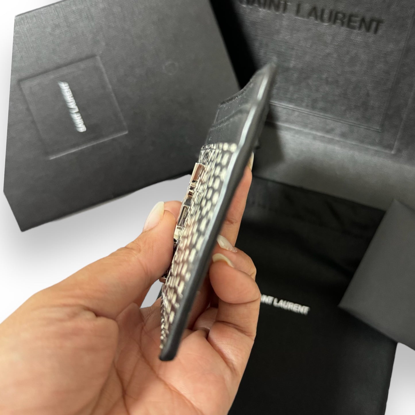 YSL Credit Card Holder Snake Skin
