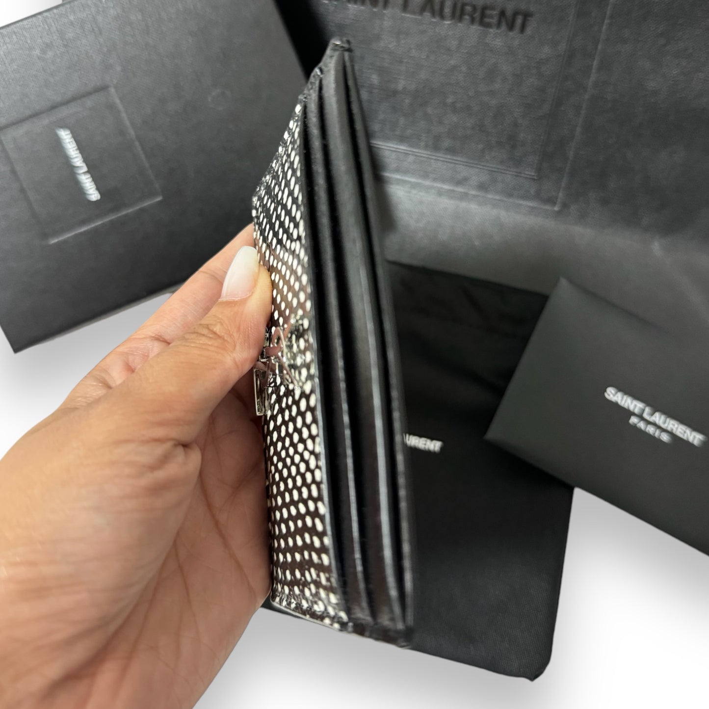 YSL Credit Card Holder Snake Skin