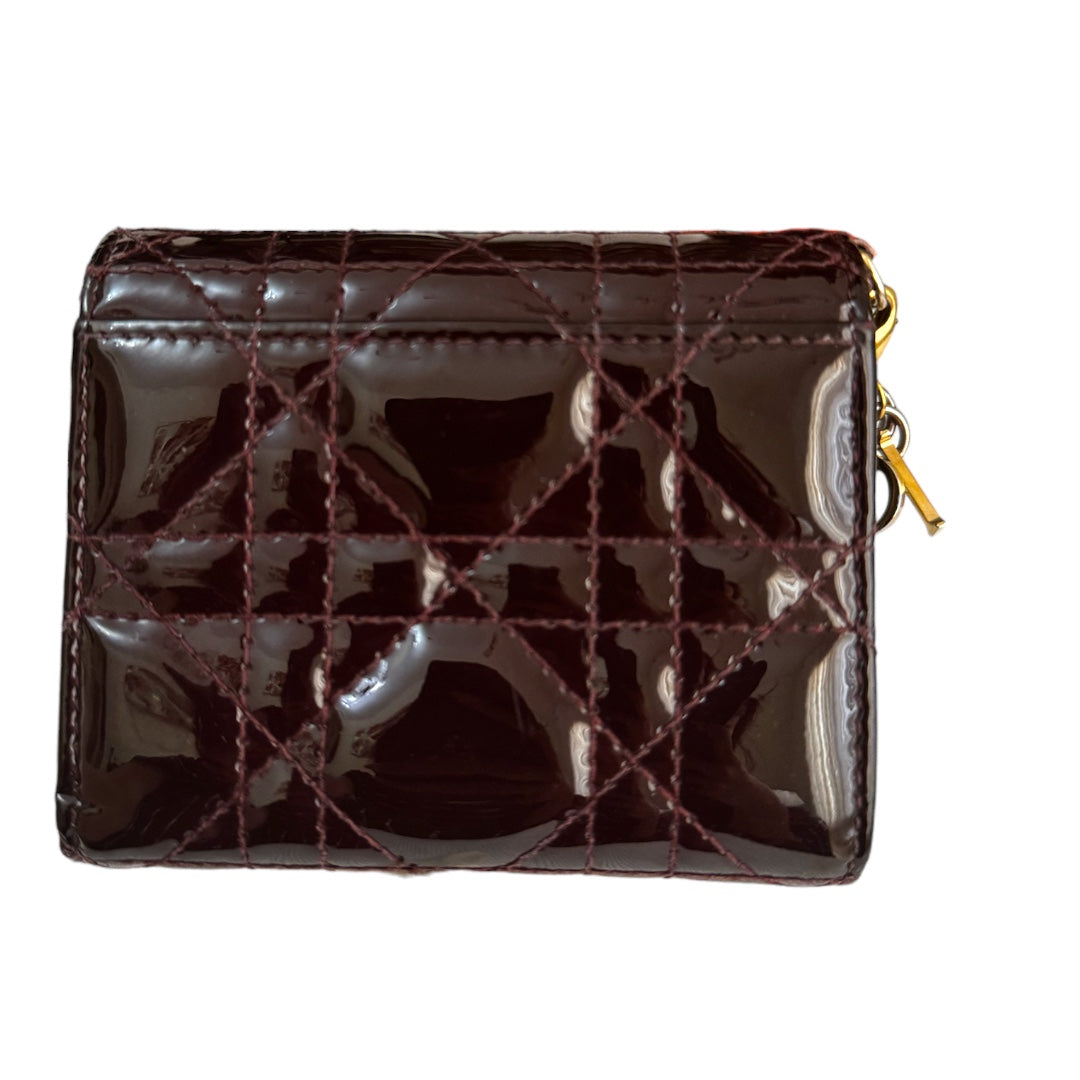 Lady Dior Patent Leather Compact Wallet