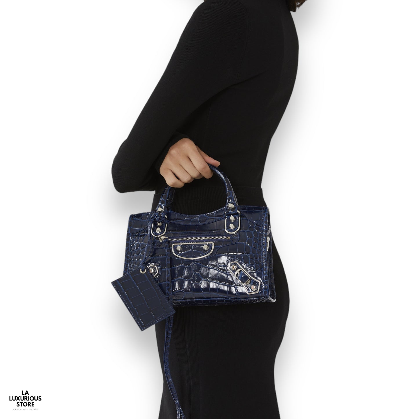 Balenciaga Mini City Bag Metallic Blue
