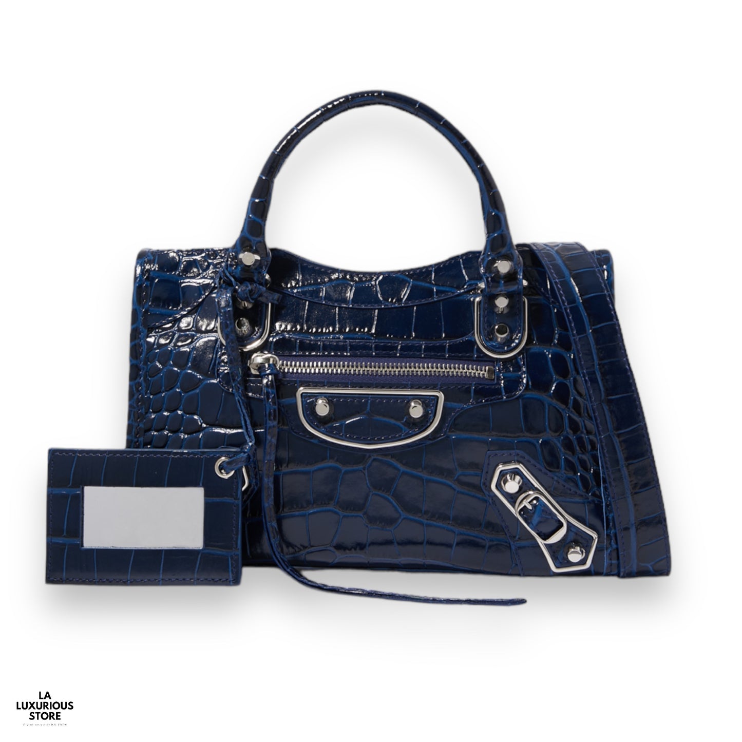 Balenciaga Mini City Bag Metallic Blue