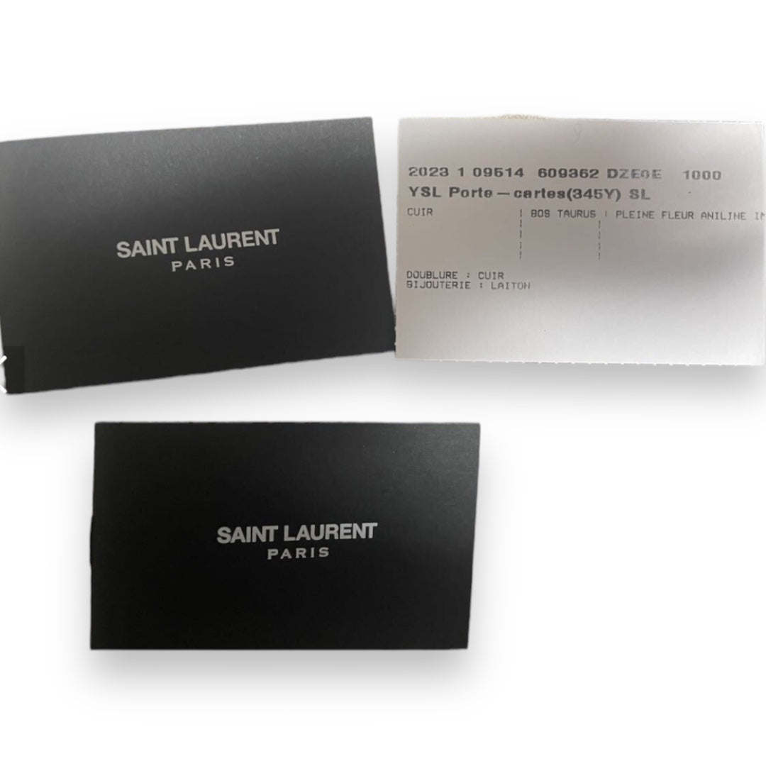 YSL Zip Card Crocodile Leather