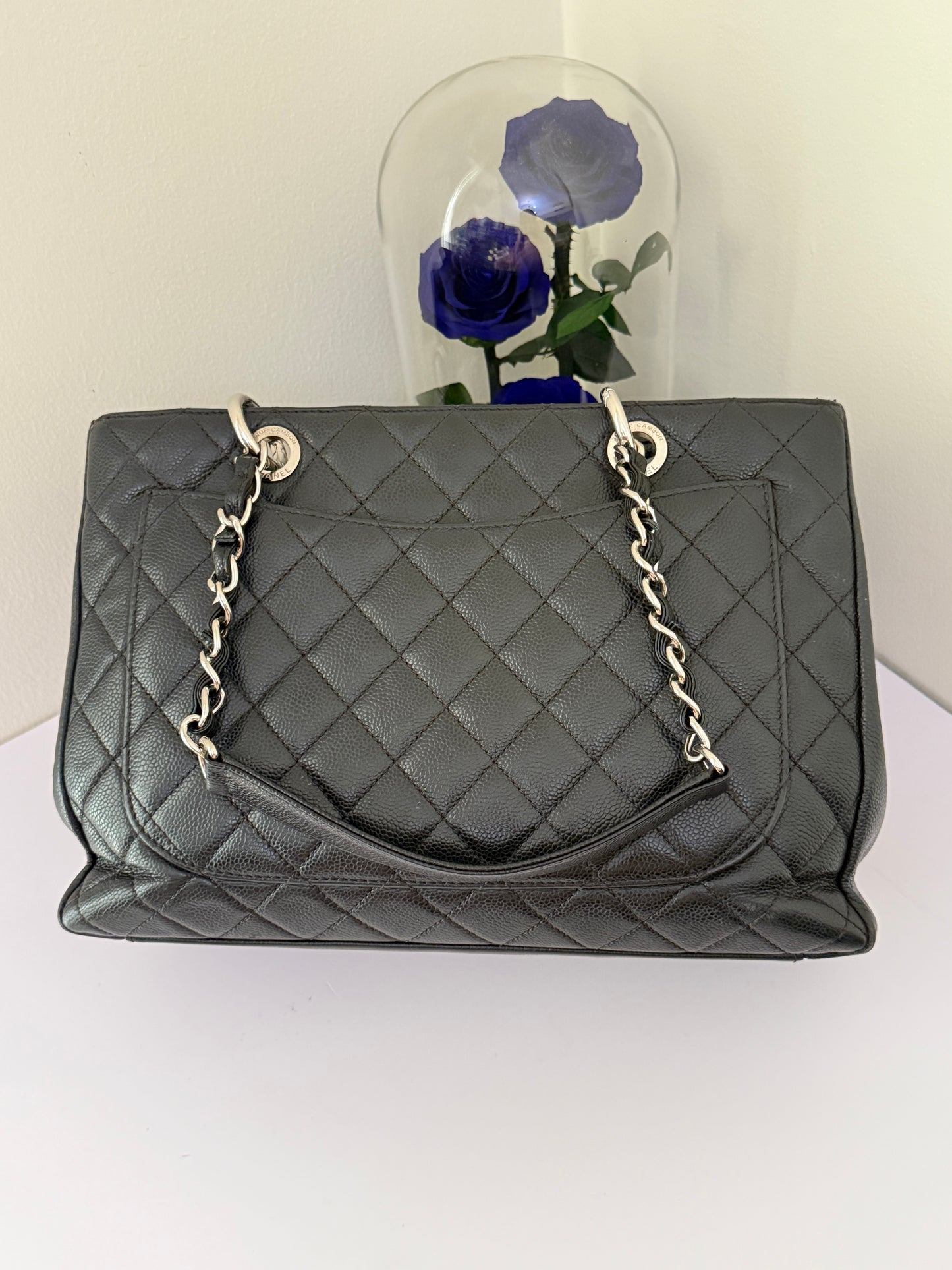 Preowned Chanel GST Caviar SHW