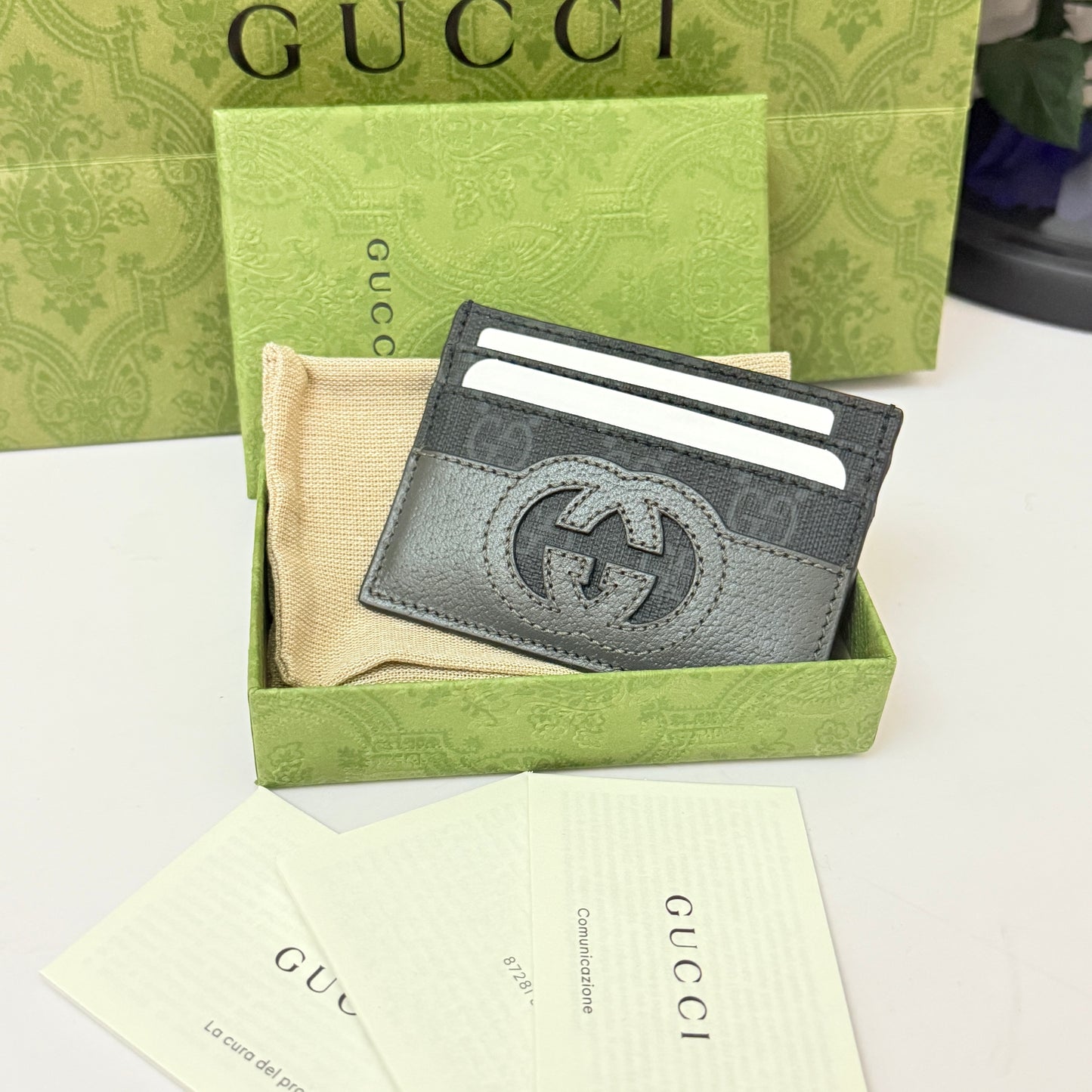 Gucci Card Holder Cutout Interlocking Brand New