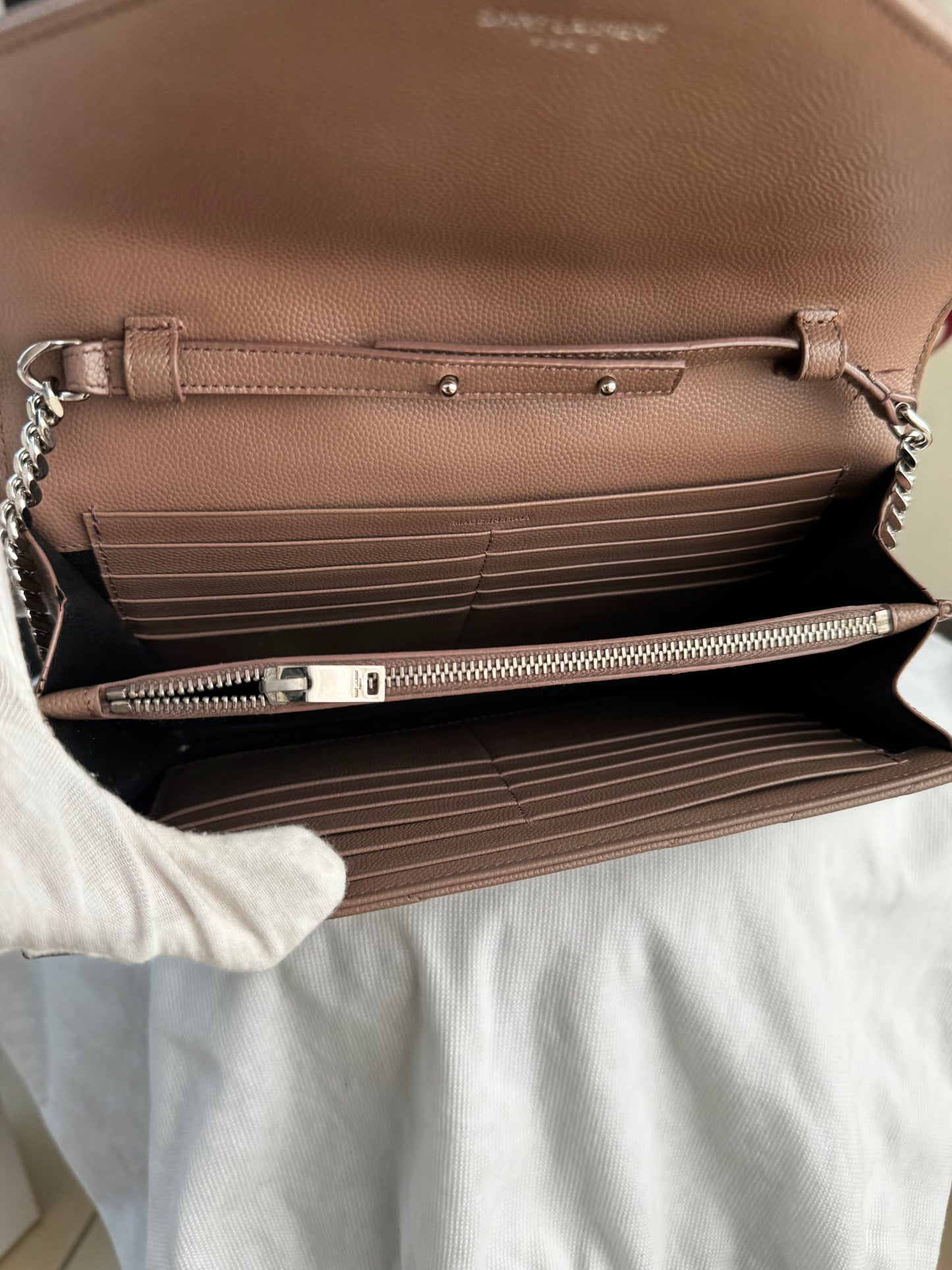YSL WOC shw grained leather
