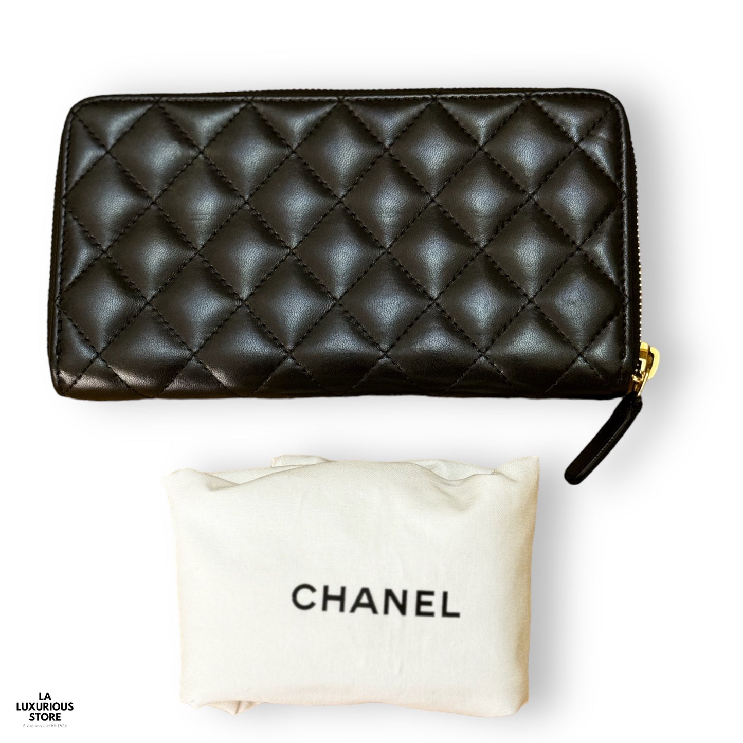 Chanel Quilted Long Zippy Wallet