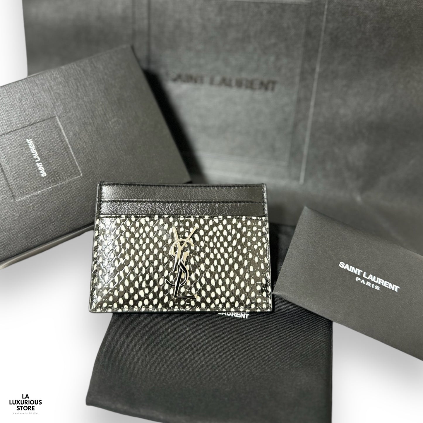 YSL Credit Card Holder Snake Skin