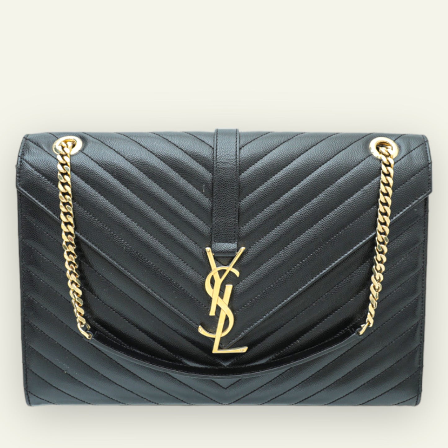 YSL Envelope Large Bag in Y matellassè Grain Leather