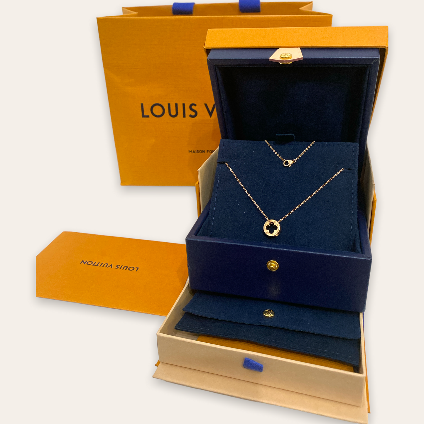 Louis Vuitton Empreinte Necklace Pink Gold