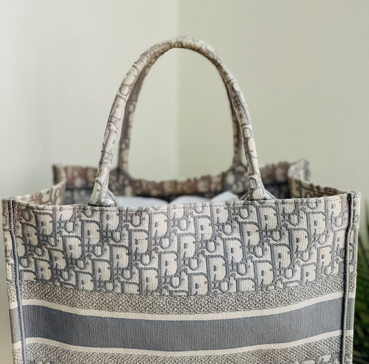 Pre-Owned Christian Dior Medium Book Tote Grey