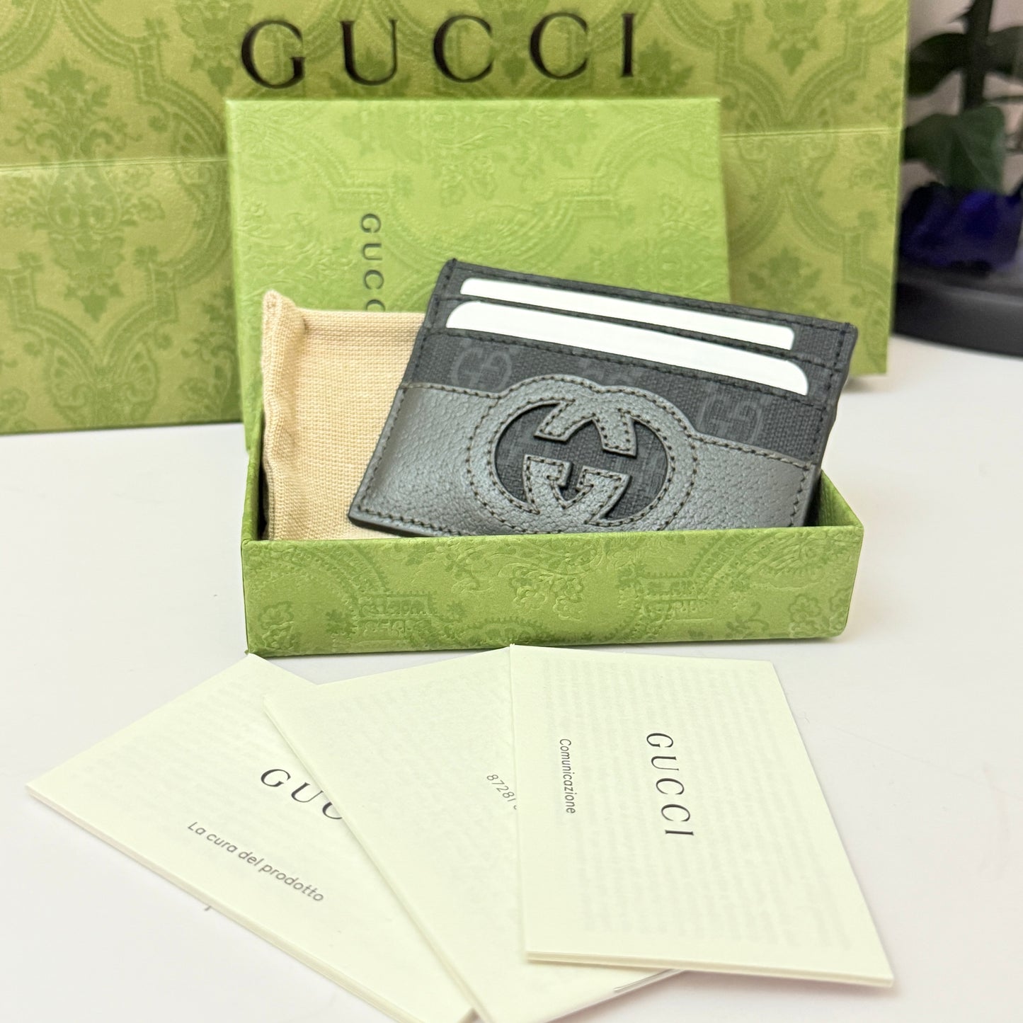 Gucci Card Holder Cutout Interlocking Brand New