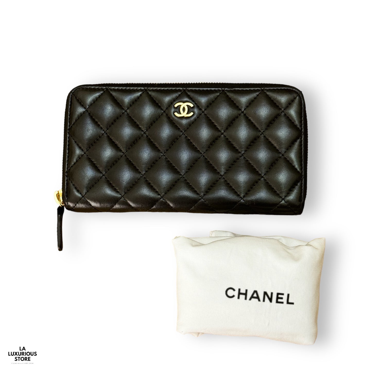 Chanel Quilted Long Zippy Wallet
